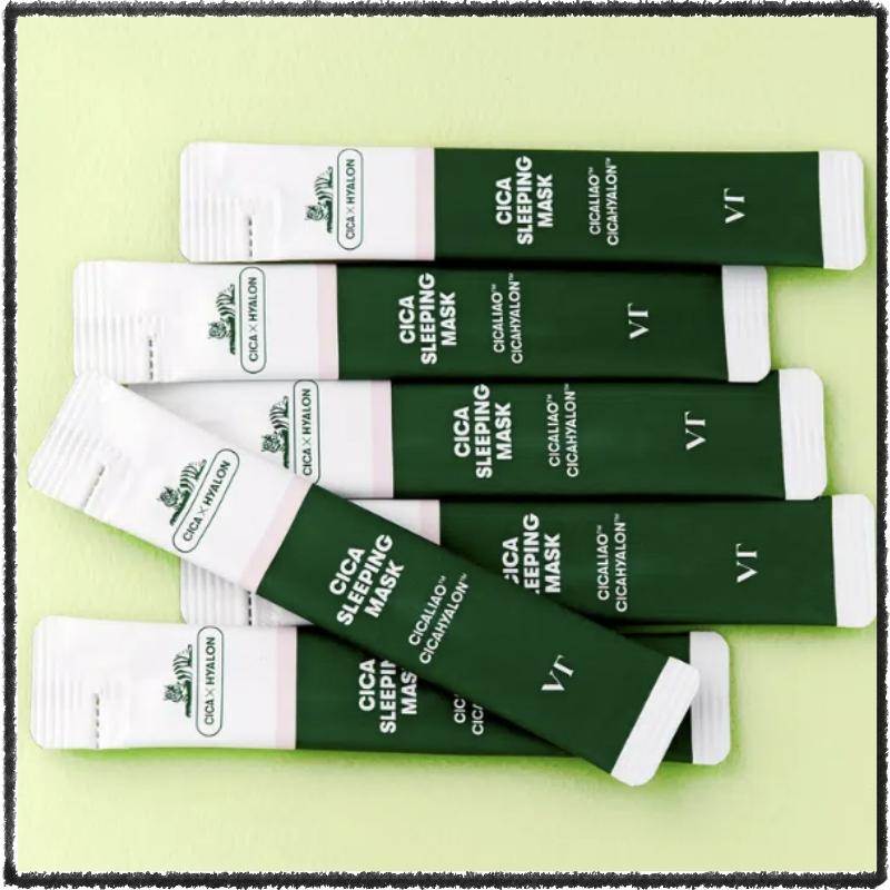 VT Cica Sleeping Mask Calming Hydrating Night Care Face Mask Korean Skincare 4ml x 6ea