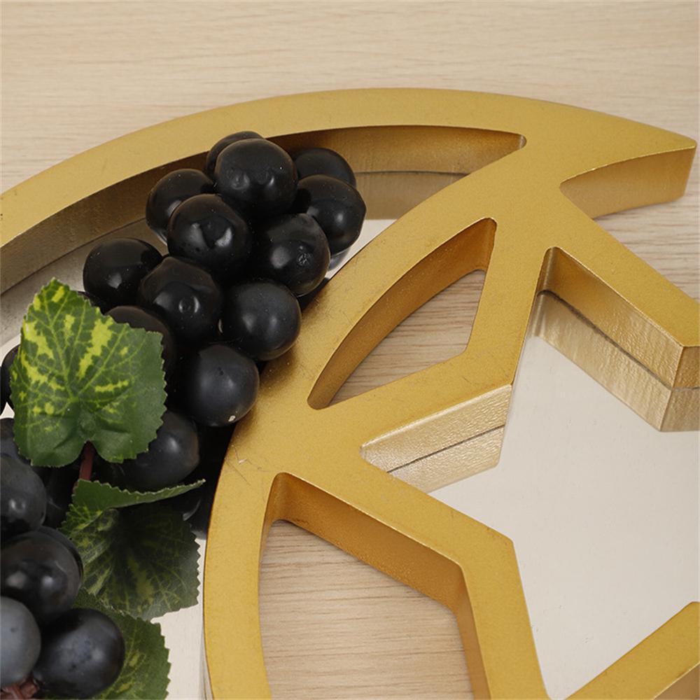 Star Moon Crafts Decoration Home Wooden Festival Decoration Fruit Tray Home Ethnic Crafts Decoration Serving Tray