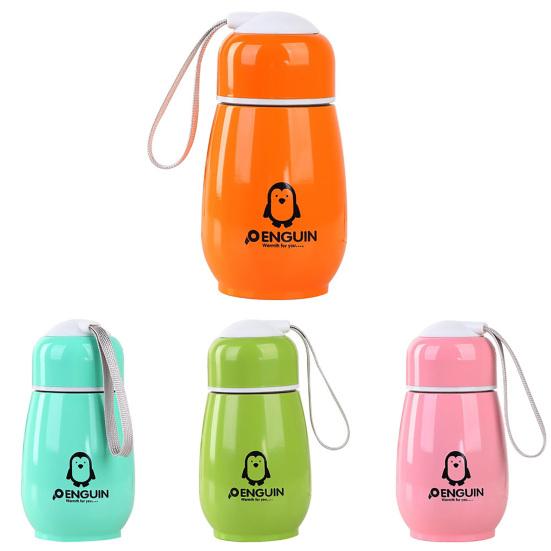 180ml Stainless Insulated Vacuum Steel Penguin Design Leakproof Water Cup Bottle