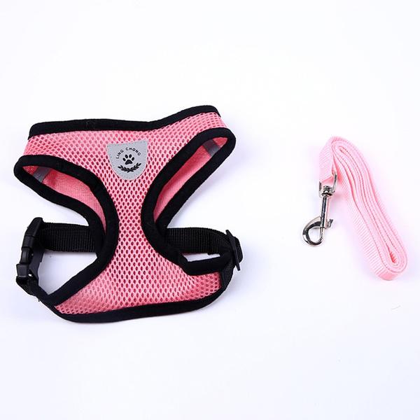 Breathable Mesh Small Dog Pet Leash Set Puppy Cat Vest Harness Collar