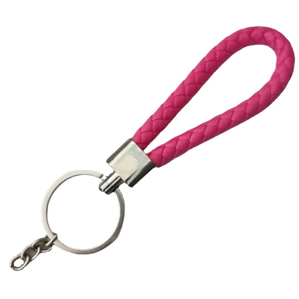 Gevlochten Lederen Touw Sleutelhanger met Poppenhanger - Modieus en Creatief Accessoire