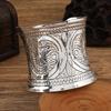 Wide Concave Bracelet Vintage Miao Silver Pattern Bohemian Bracelet Female Personality Exotic Bracelet Accessories