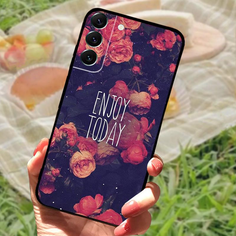 Case For Samsung Galaxy S22 Ultra Coque S22 Plus Full Protective Silicone Cartoon Painted Fundas Cover For Samsung S 22 Fundas