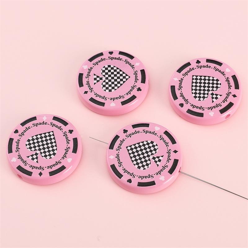 Handmade Bracelet Beads Acrylic Printed Beads Cartoon Beads Handmade Diy Bracelet Loose Beads Bracelet Pendant Graffiti Beads Jewelry Accessories