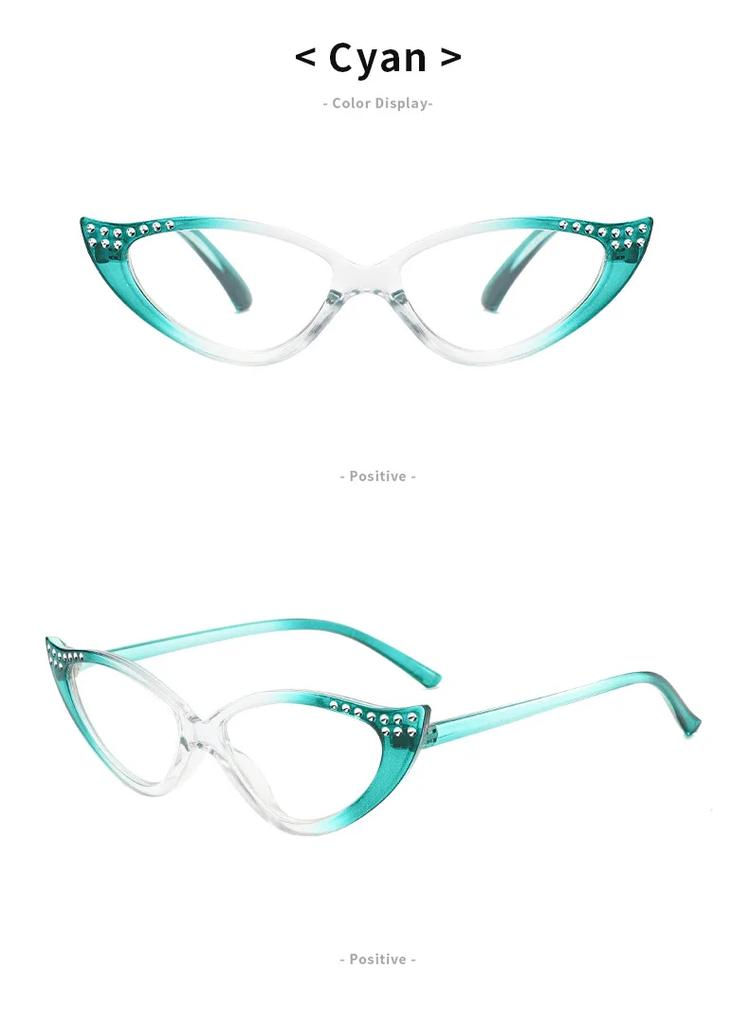 Vintage Katzenauge Lesebrille Damen Perle Anti-Blaulicht High-Definition Farbverlauf Brille Retro Metallscharnier Brillen +1.0+1.5