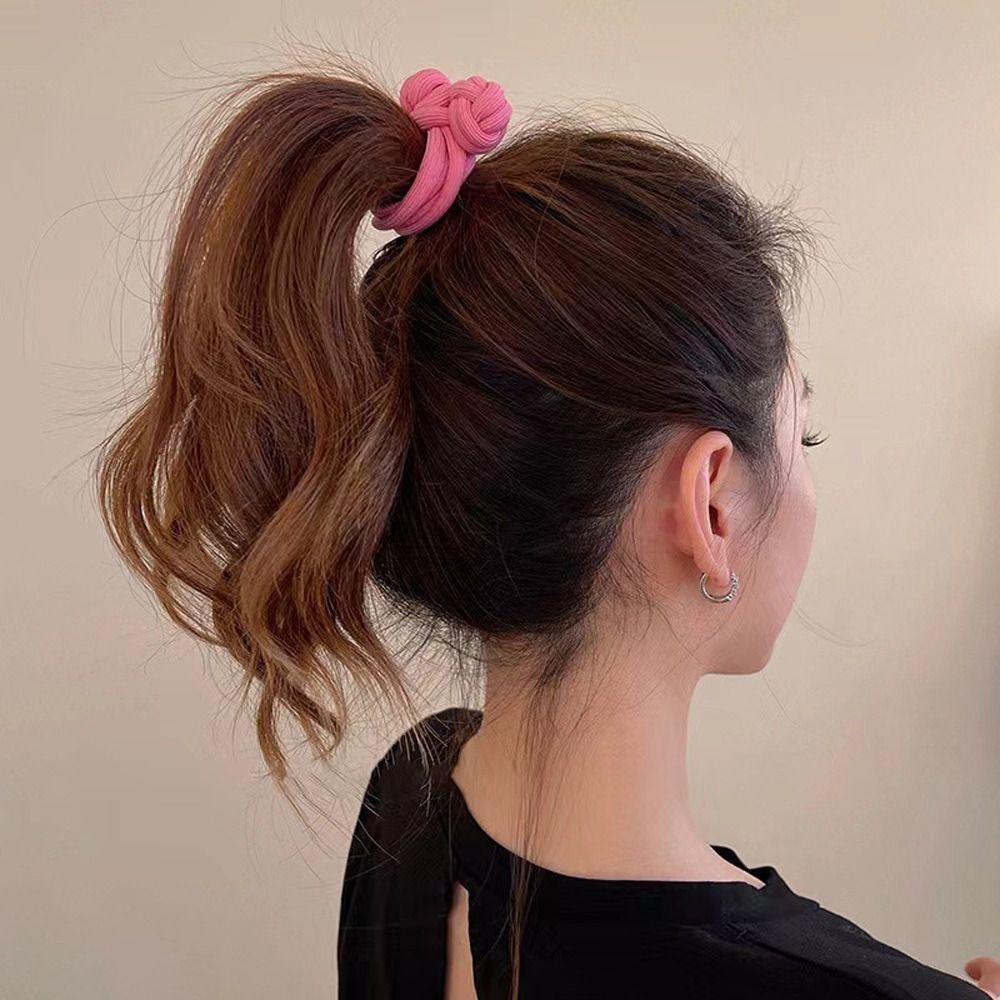 Rubber Chinese Knot Hair Rope Elastic Korean Rubber Band Sweet Elastic Hair Ring Daily