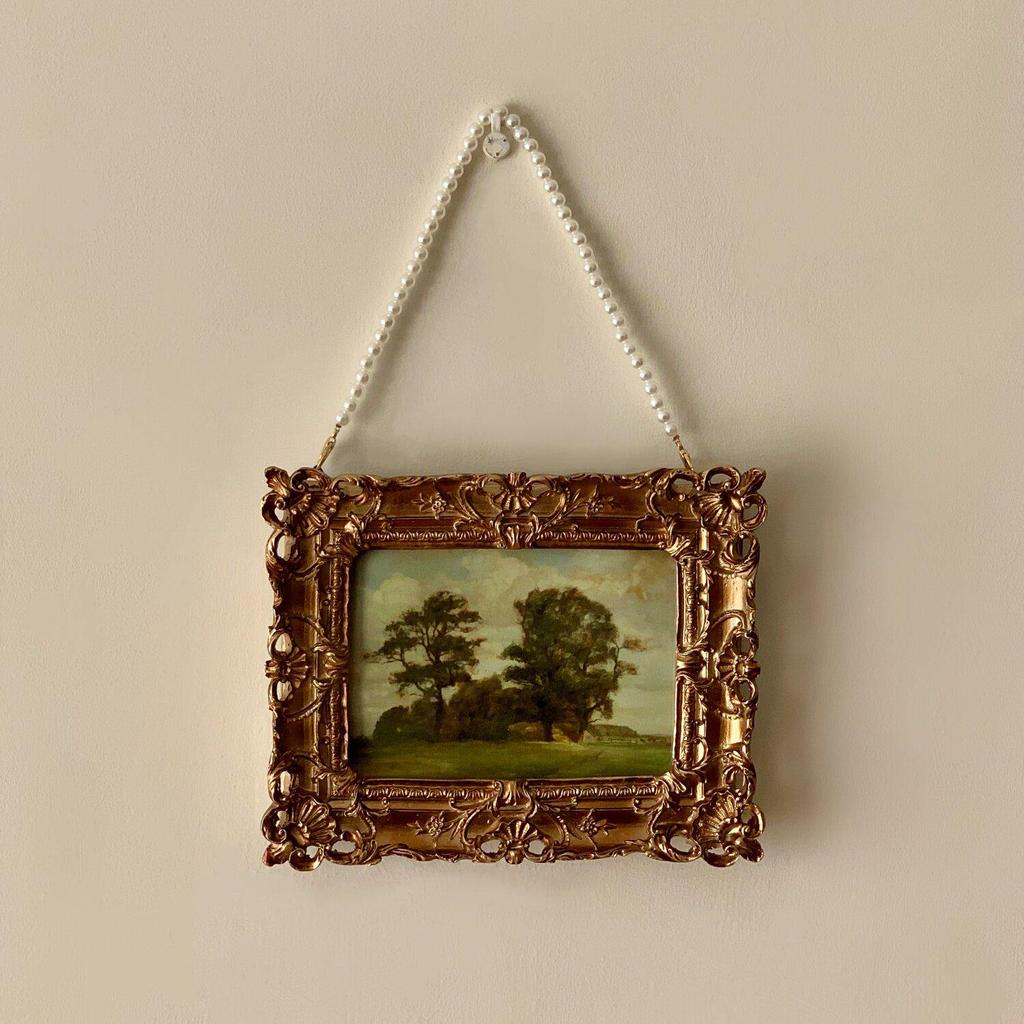 Retro European Embossed Carved Photo Frame - Artistic Luxury Wall Hanging Decoration for Home & B&B