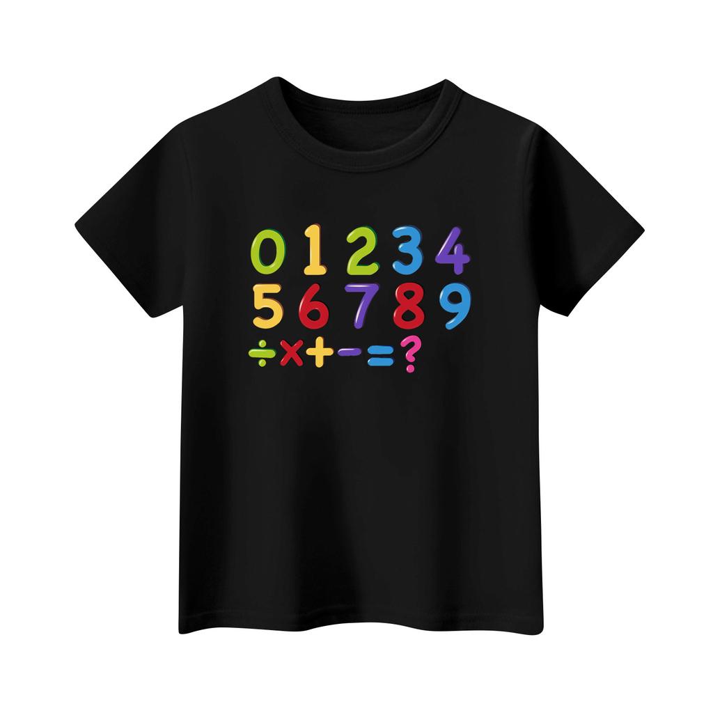 Modische Rundhals-Kurzarm-Arbeitskleidung bedruckte Oberteile für Kinder-Sommeroberteile