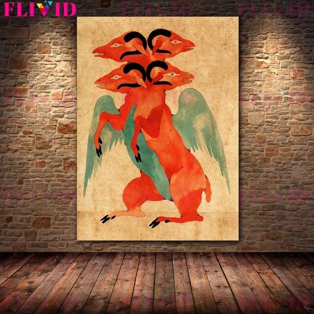 Mysterious Creatures Of Mythology Vintage Wall Art Canvas Painting The Legendary Magical Creatures Art Poster Print Home Decor No Frame