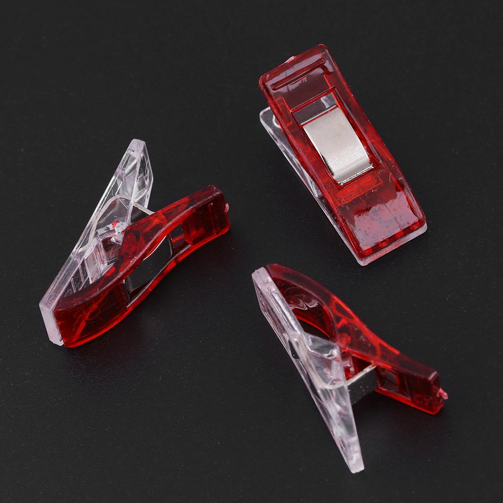 

20 шт./уп. Пластиковый зажим для рукоделия для квилтинга, шитья, вязания, зажимы для скрепления ткани (красный) красный