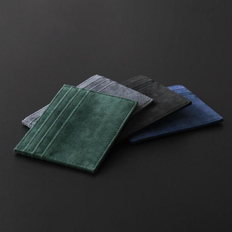 Suede Slim Card Holder With Multiple Card Slots Credit Bank Card Small Man Purses Perfect For Daily Commute Business Travel