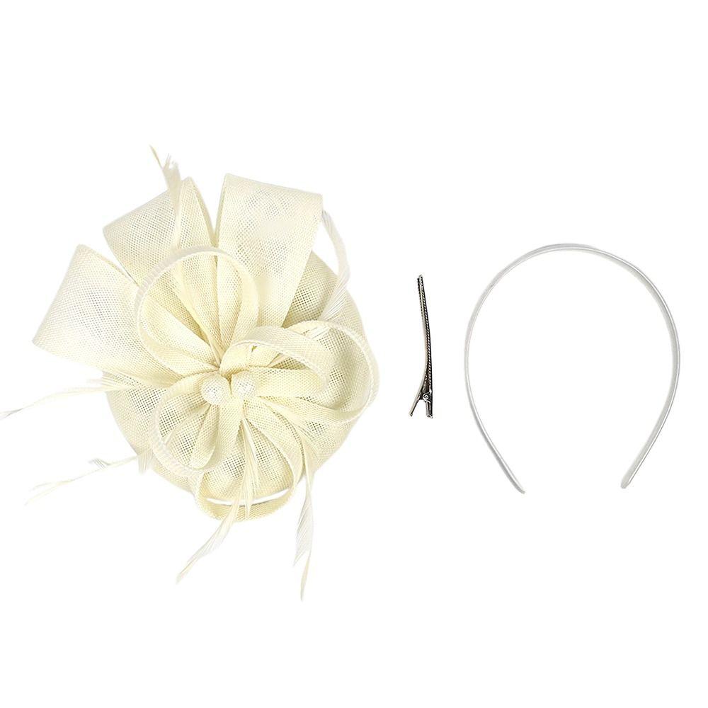 Feather Fascinator Caps Mesh Makeup Prom Elegant Hair Accessories  Women