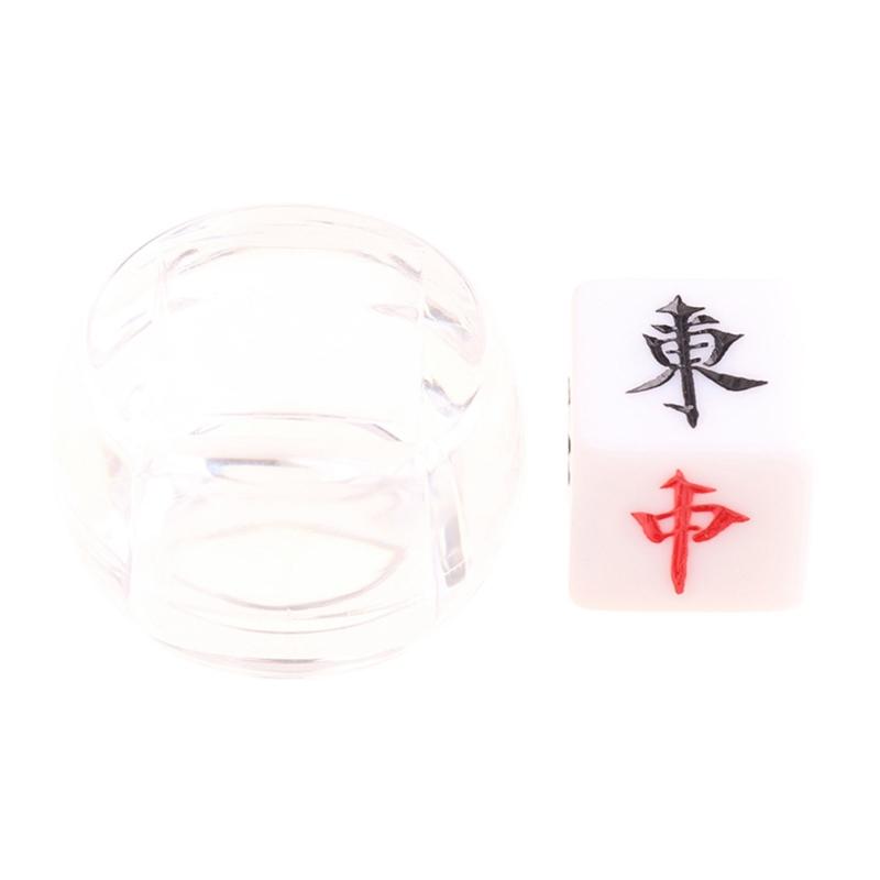 Acrylic 6 Sided Round Corner Dices Chinese Mahjong Role Playing Dices for Table Game, Classroom Teaching Easy to Use