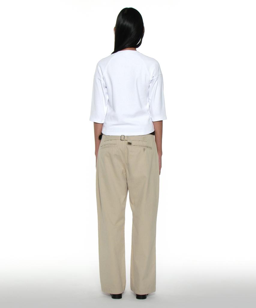 PARTIMENTO WOMEN Pwc Henley Neck Three-Quarter Sleeve Tee_White