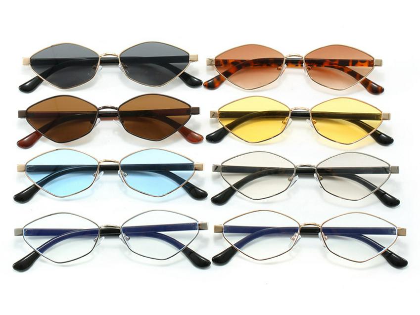2024 High-End Small Frame Rhombus Cat Eye Polygon Sunglasses