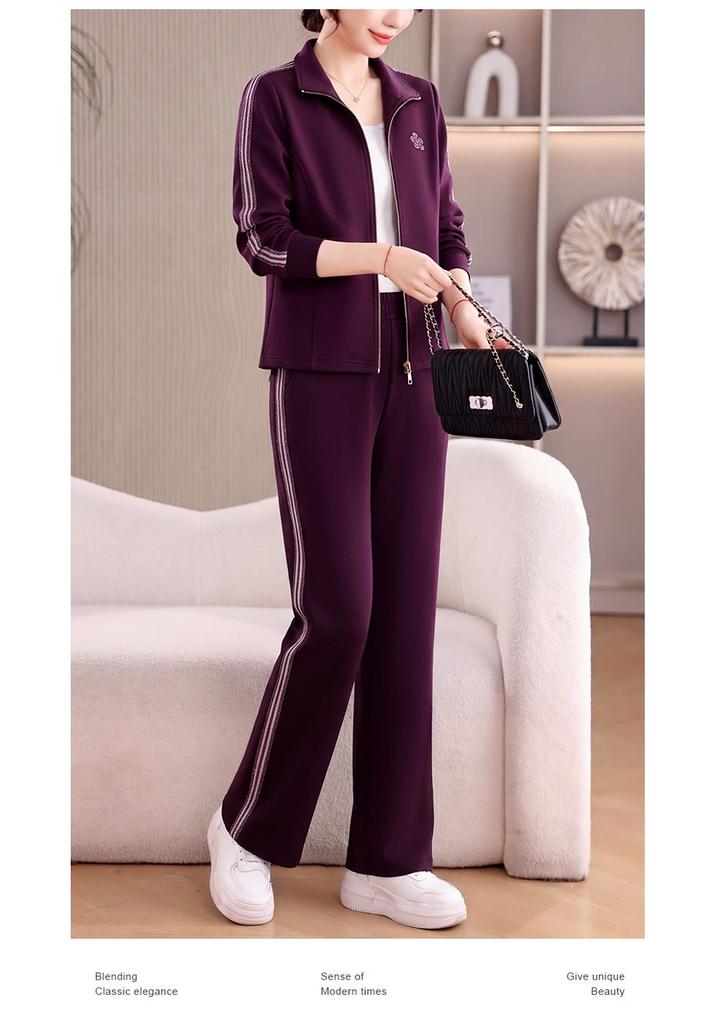 Damen 2026 Elegantes Zwei-Teiler Sportanzug für Frühling & Herbst - Locker Geschnittener Cardigan & Kapuzenpullover mit Revers