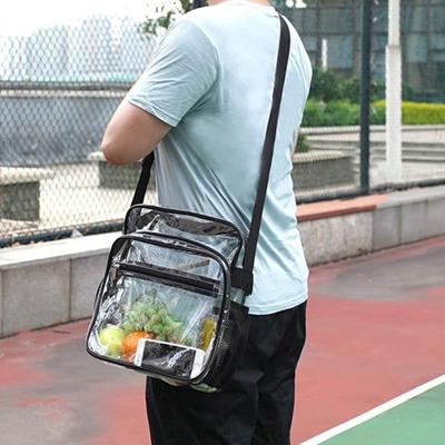 Průhledná PVC taška přes rameno crossbody velká kapacita více kapes průhledná úložná taška cestovní tašky messenger vodotěsná