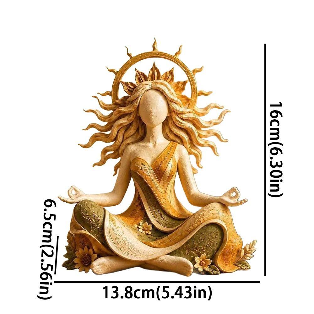 Faceless Seated Meditation Yoga Goddess Figurine Mother Earth Home Sculpture Desktop Decor
