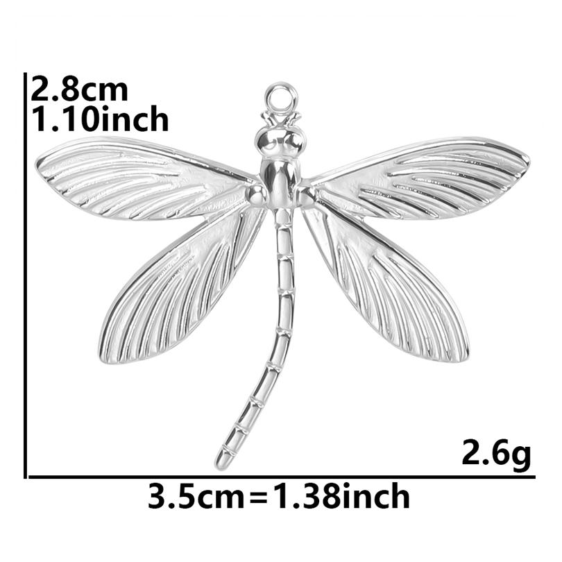 6pcs/Lot Insect Pendant Silver Color Stainless Steel Butterfly Charms For Jewelry Making Supplies DIY Necklace Earrings Pendants