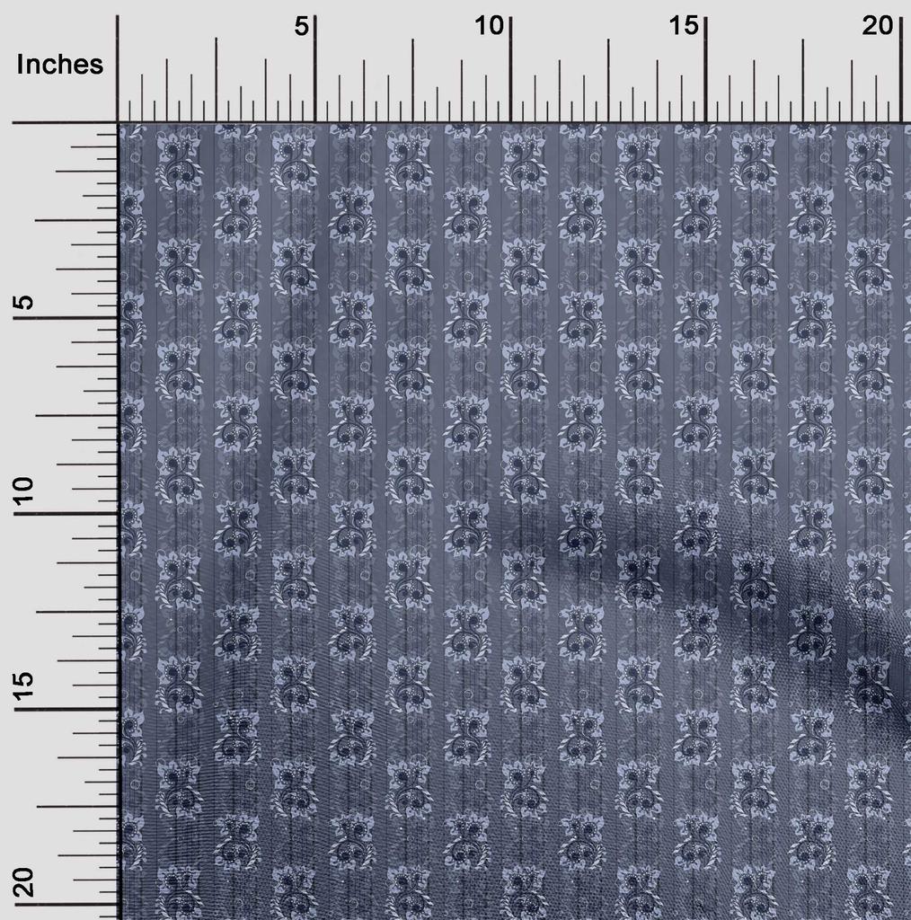 oneOone Georgette Viscose Blue Fabric Floral Sewing Craft Projects Fabric Prints By Yard 42 Inch