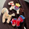 Cute Embroidery Horse Brooch Flower Cloth Fabric Pony Brooch Kawaii Cartoon Sweater Pin  Girl