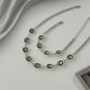 Adjustable Black Diamonds Necklace Matching Bracelet Alloy Texture for Comfortable Everyday Wear Versatile Accessory