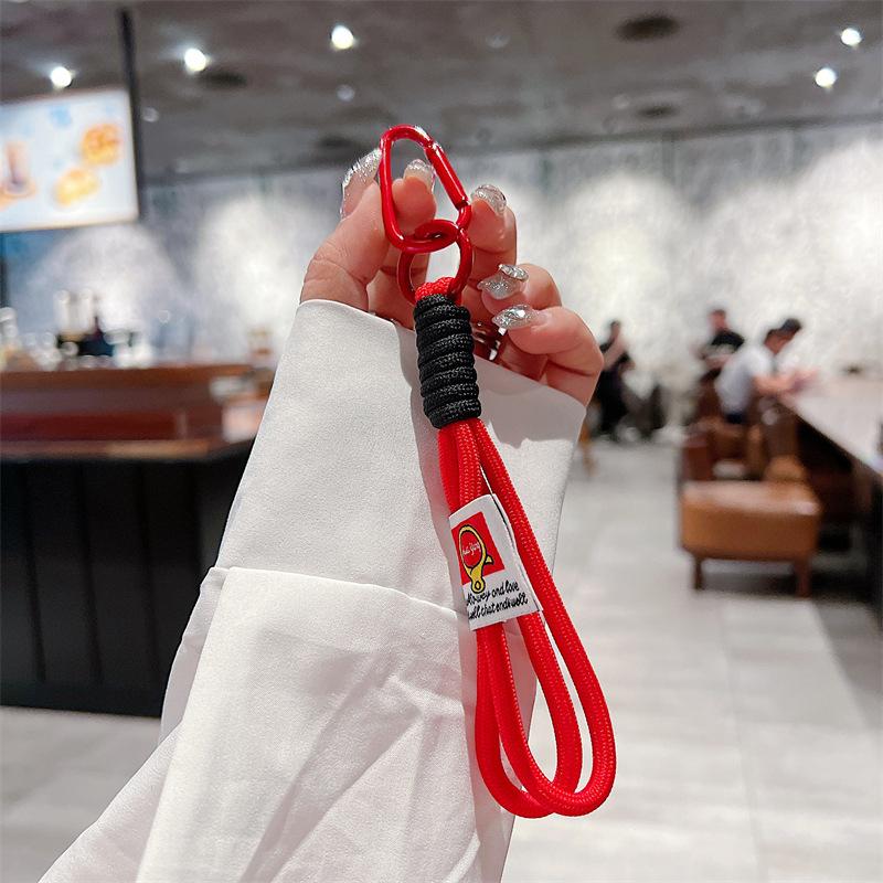 Creative Iridescent Braid Rope Keychain Carabiner Key Ring For Bag Pendant Accessorie Hanging Cord DIY Jewelry Making