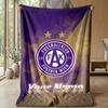 Custom Text Flannel Throw Blanket, Lightweight Cozy Bed Sofa BlanketAustria Wien FC