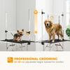 42" Dog Grooming Table, Adjustable Pet Cat Drying Beauty Table with 2 Loops Storage Basket, Rubber Top, Black