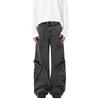XXBRO Men's High-Street Retro Stitching Wasteland Wide-Leg Pants Jeans