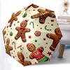 1pc Gingerbread Man Cookies Automatic Open/Close Umbrella with Windproof, 8-Rib Sturdy Canopy, Durable Ribs, Ideal for Gifts Yy251117038