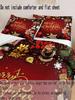 Christmas Bedding Set Red Background Snowflakes Christmas Duvet Cover Set Christmas Gingerbread Man Printed 3 Pieces Christmas