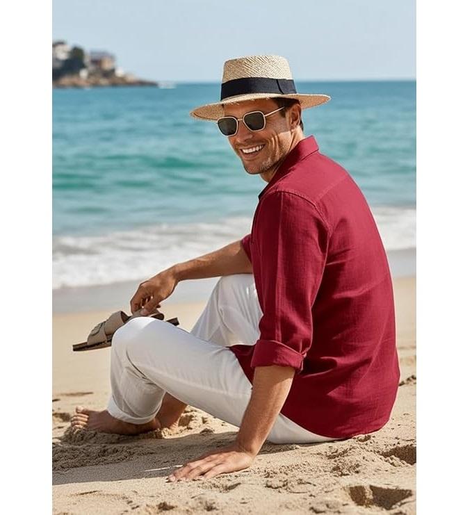 Men’s Casual Cotton Blend Stylish Solid Shirt for Beach, Office & Everyday Wear