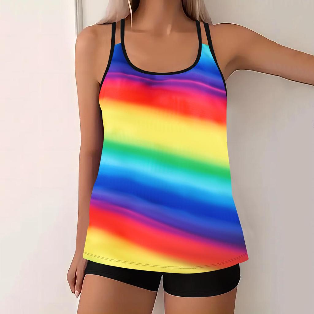 Modny Damski Tankini Plus Size z Spódniczką z Nadrukiem 2025 - Styl Europejski i Amerykański