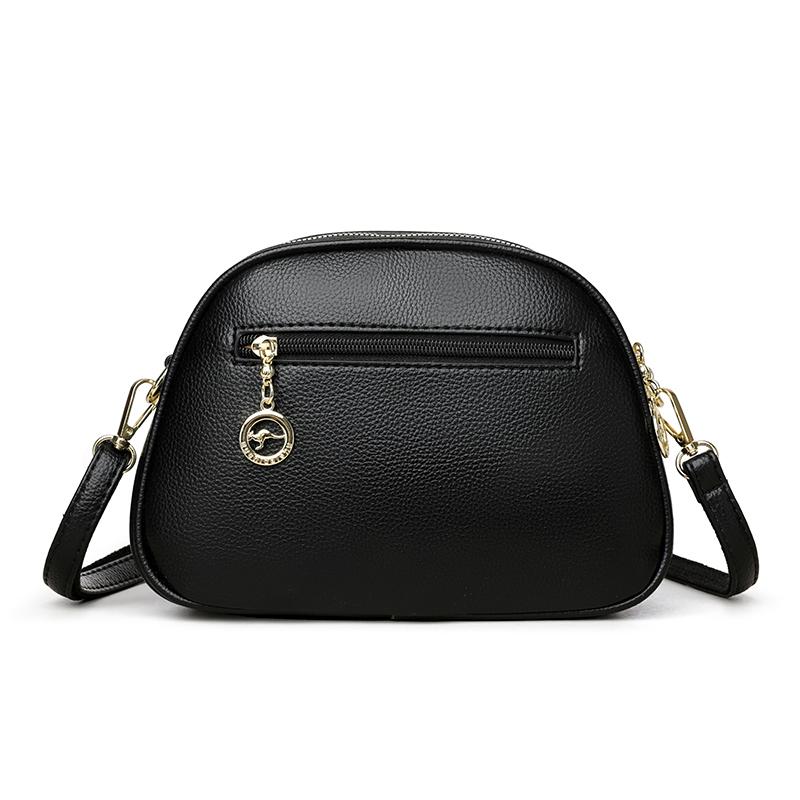 Women's Crossbody Bag Soft Leather Small Square Bag Multi-Compartment Shoulder Bag