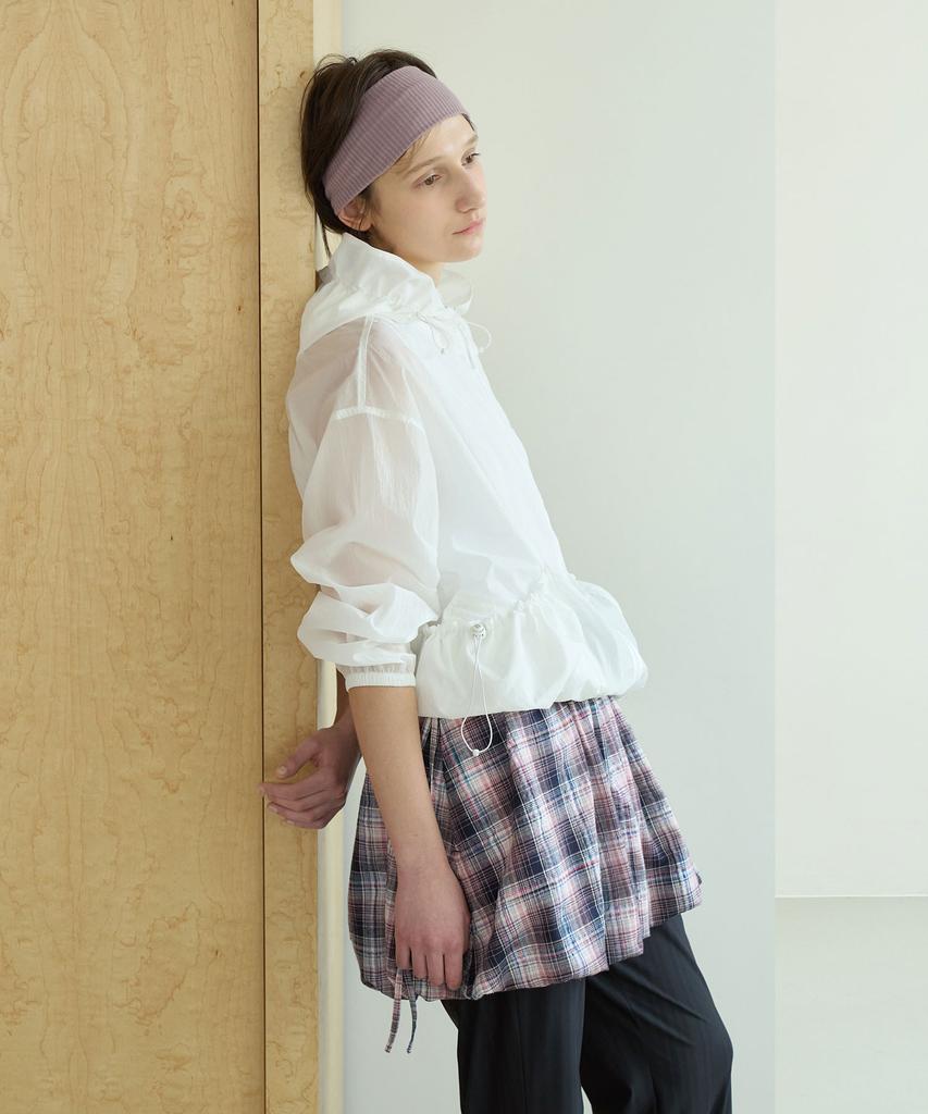 Covernat Woman Balloon Mini Skirt Check