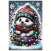 1 Cute Hedgehog Christmas Garden Flag - Double-Sided Burlap, , with Colorful Lights and Snowflakes Holiday Decoration, Suitable for Patio, Lawn, or Po