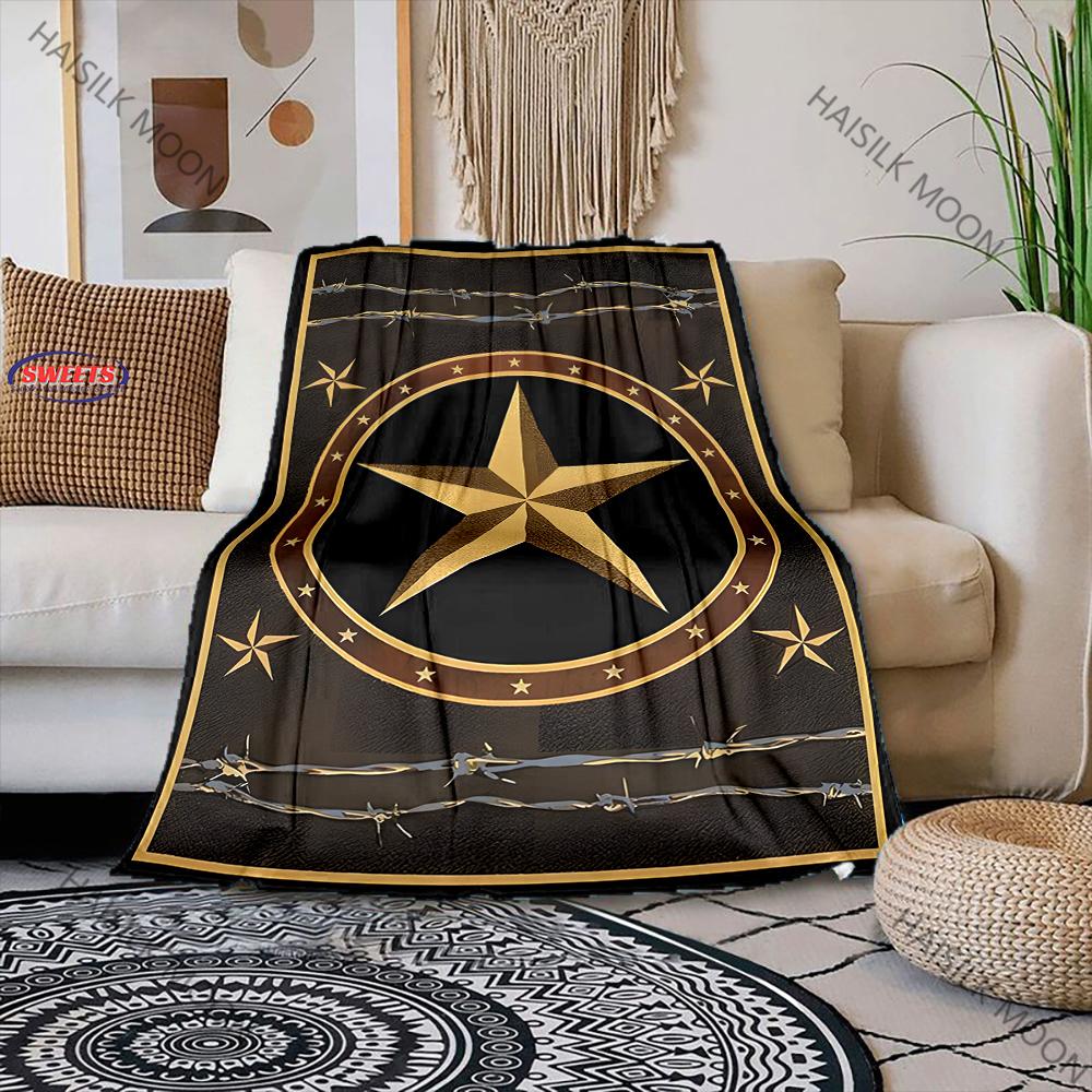 1PC Vintage Pentagram Print Blanket,Gifts for Son Teen Husband,Soft Flannel Family Blanket Bedroom Sofa Bed Shawl Blanket,Gift