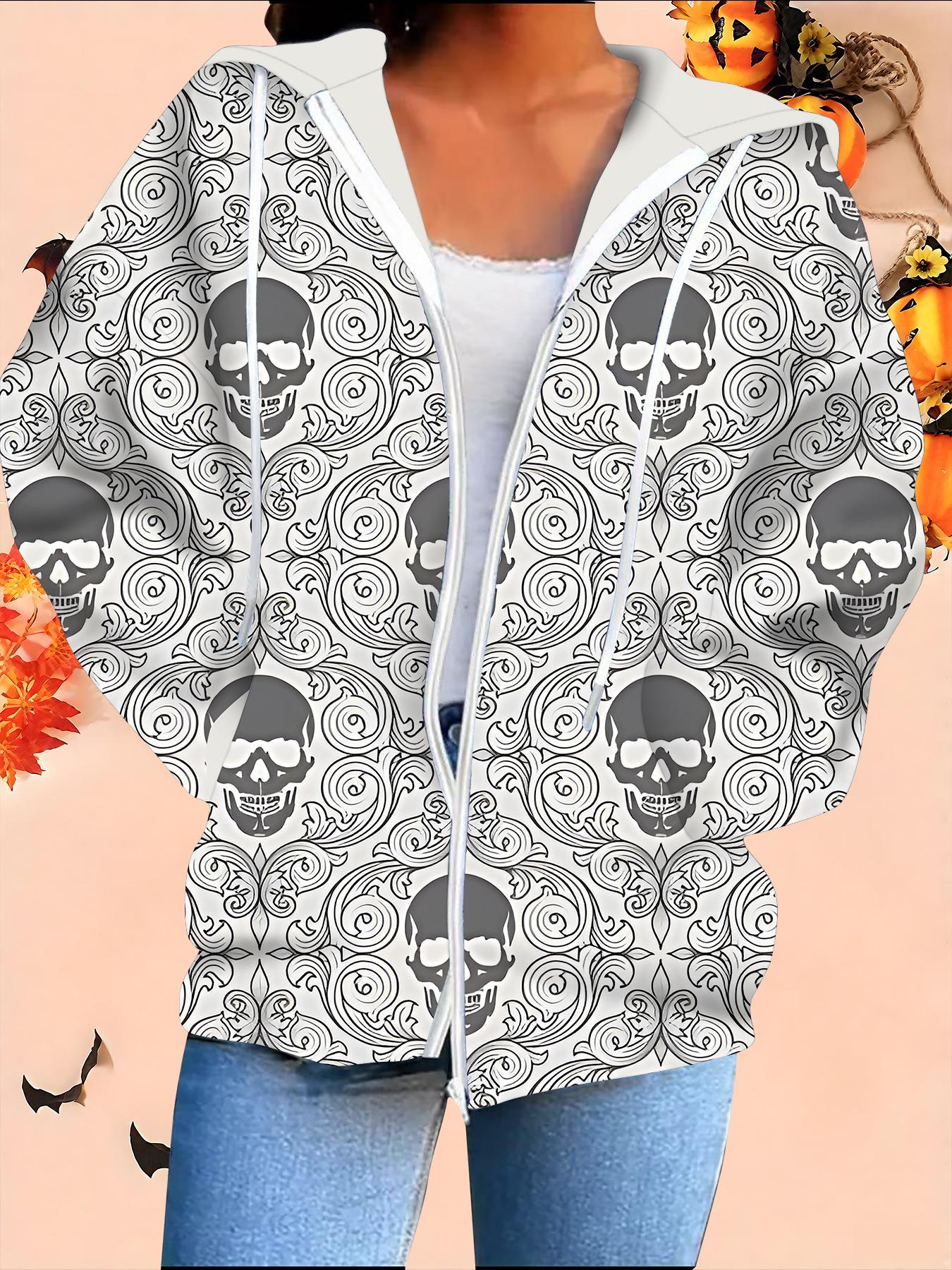 

Хэллоуин Кардиган с капюшоном 3D-принт Большой размер Осень Зима Ретро 6XL серый