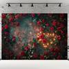 2D plane 1 piece with an elegant wine red and red rose flower background suitable for a wedding