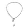 KunJoe Vintage Metal Heart Pendant Necklace for Women Punk Silver Color OT Buckle Long Cross Chain Choker Necklace