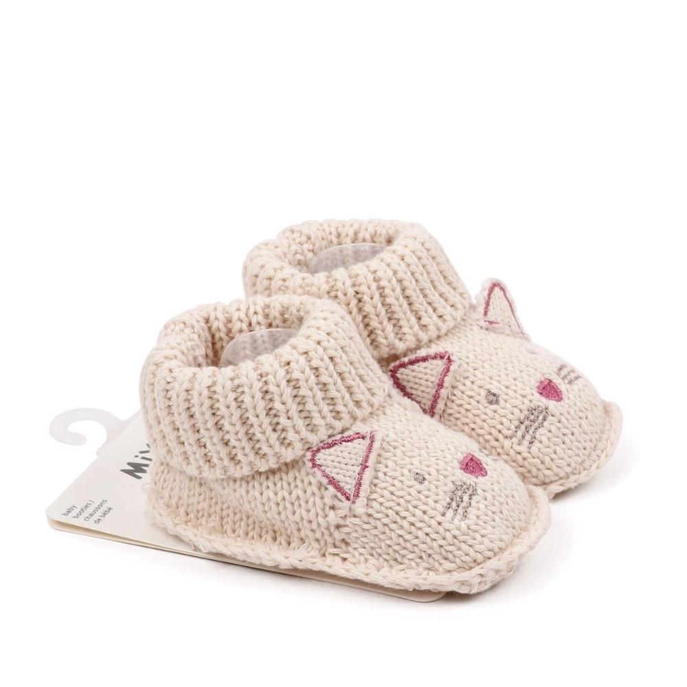 1 Pair Cartoon Pattern Infant Pre-walkers Anti-slip Design Toddler Sock Shoes  for 0-3 Months Baby
