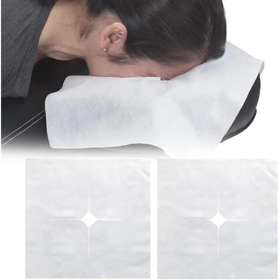 100 Pack Disposable Face Down Pillow Cover Disposable Face Cradle Covers Ultra Soft Non-Sticking Massage Bed Headrest Covers for Massage Table Lash