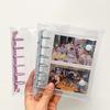 Candy Color Macaron-Themed A7 Binder Cover 6-Hole Transparent Collectible Organizer Double Button Widening Collect Book