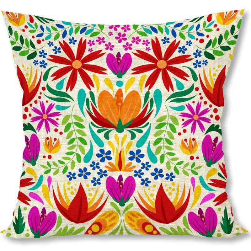 Home Decor Colorful Floral Pattern Throw Pillow Covers Pattern Cushion Cover Suitable For Sofa Bedroom Car Pillow Cover