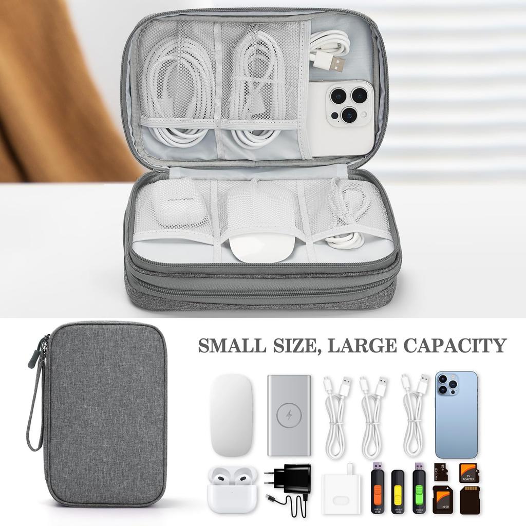 Electronic Organizer, Large Travel Cable Organizer Bag Pouch Carry Case Portable Waterproof Double Layers All-in-One Storage Bag