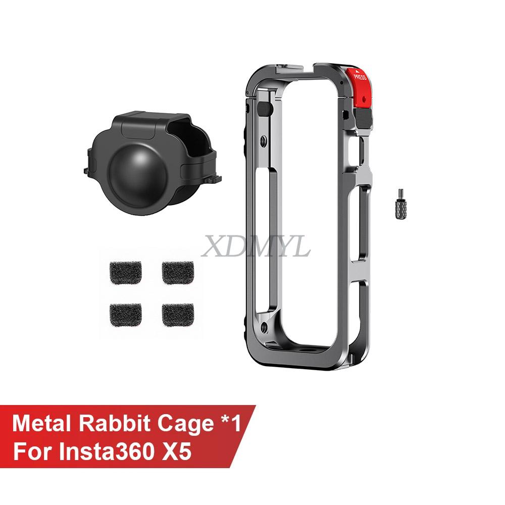 Magnetische Adapterhalterung/Gehärtete Folie/Silikon-Basiskörperhülle Objektivdeckel/Metall PC Kaninchenkäfig Für Insta360 X5 Kamerazubehör