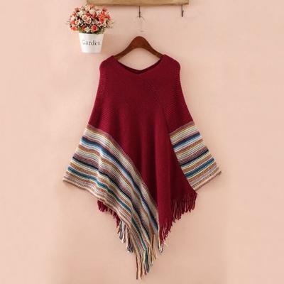 Neue süße Quasten-Cape-Cape-Jacke für Damen gestrickt