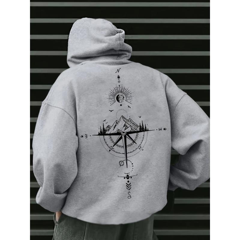 Compass Racing Graphic Printed  Hoodie Promo Men's Autumn Winter Casual Fashion Long-sleeved Sweatshirt Daily Street Clothing