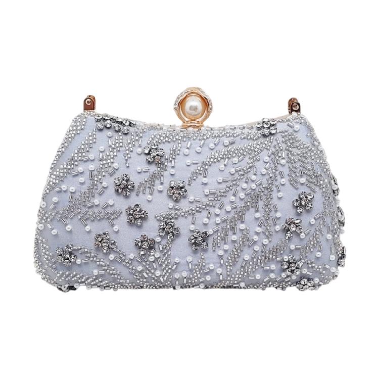 Women's Top Handle Handbags,Pearls Evening Clutches Purse with Chain Shoulder Bag for Party Prom Wedding Cocktail Club